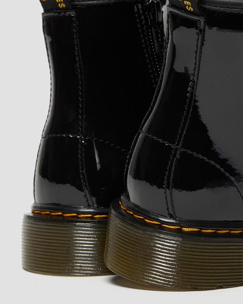 Dr Martens Junior 1460 Lak Leren Veterlaarzen Kinderen Zwart | NL 138TCE